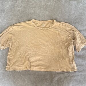 Aerie Distressed Short Sleeve Crop Top